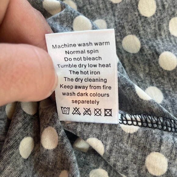 WOosea Dress Small Black White Polka Dot Surplice Babydoll Maxi Retro NEW 16797 - Picture 6 of 11